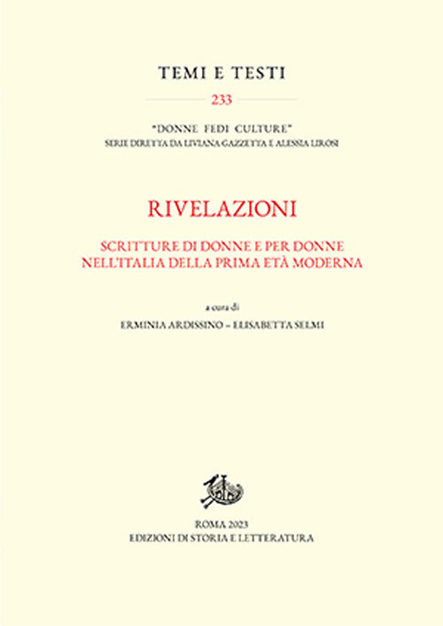 Cover of Rivelazioni. Scritture di donne e per donne nell'Italia della prima età moderna