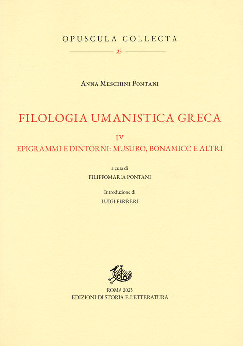 Cover of Filologia umanistica greca