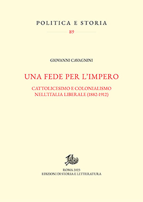 Cover of fede per l'impero. Cattolicesimo e colonialismo nell'Italia liberale (1882-1912)