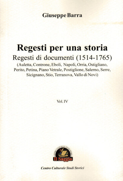 Cover of Regesti per una storia