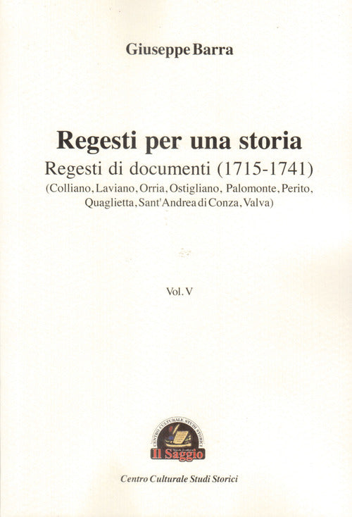 Cover of Regesti per una storia