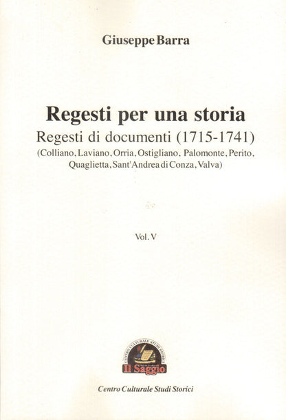 Cover of Regesti per una storia