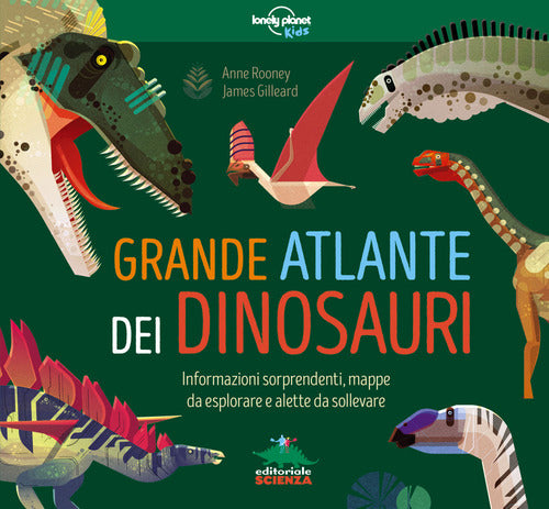 Cover of Grande atlante dei dinosauri. Con informazioni sorprendenti, mappe da esplorare e alette da sollevare