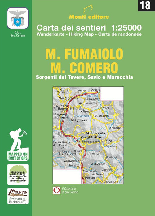 Cover of M. Fumaiolo M. Comero. Sorgenti del Tevere, Savio e Marecchia. Ediz. italiana, inglese e francese