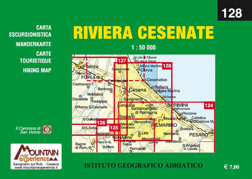 Cover of Riviera Cesenate. Carta dei sentieri 1:50.000. Ediz. italiana, inglese, francese e tedesca