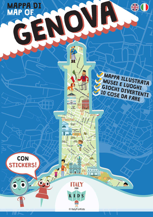 Cover of Mappa di Genova illustrata. Con adesivi. Ediz. italiana e inglese