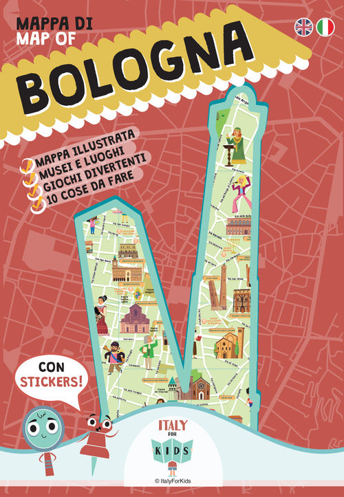 Cover of Mappa di Bologna Illustrata. Con adesivi. Ediz. italiana e inglese
