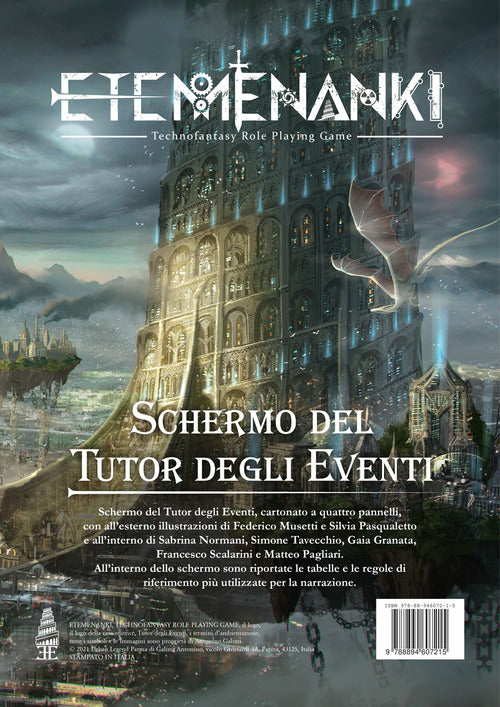 Cover of Etemenanki RPG. Schermo del tutore degli eventi