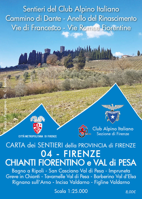 Cover of Carta dei sentieri della provincia di Firenze. Firenze. Chianti fiorentino e Val di Pesa. 1:25.000