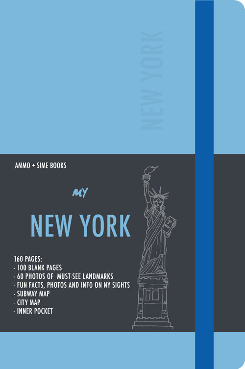 Cover of New York visual notebook. Blue duck egg