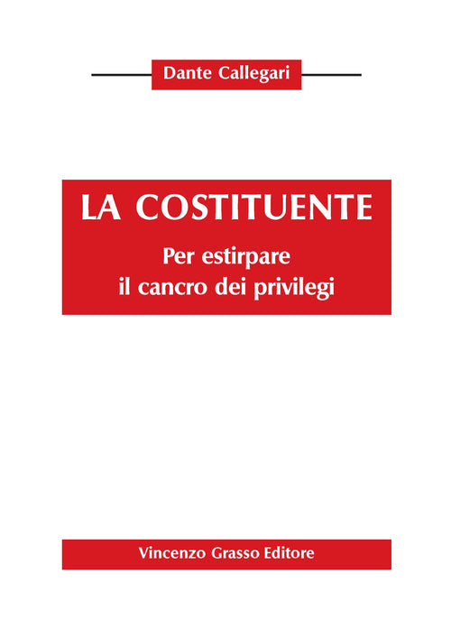 Cover of costituente. Pr estirpare il cancro dei privilegi