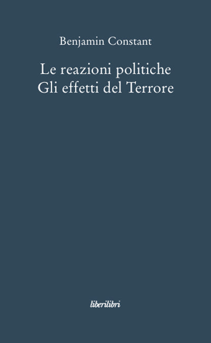 Cover of reazioni politiche. Gli effetti del Terrore