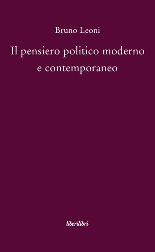 Cover of pensiero politico moderno e contemporaneo