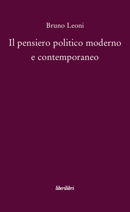 Cover of pensiero politico moderno e contemporaneo