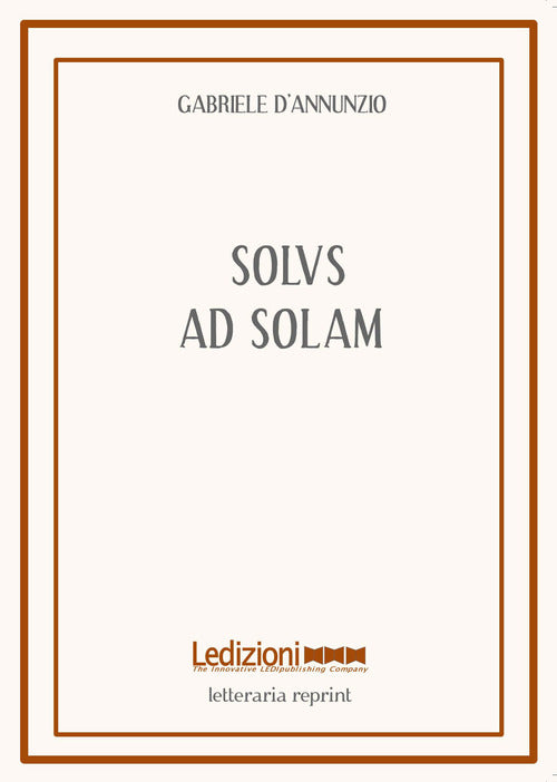 Cover of Solus ad solam