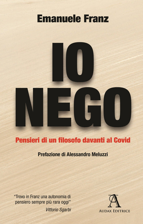 Cover of Io nego. Pensieri di un filosofo davanti al Covid