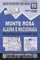Cover of Carta n. 10 Monte Rosa, Alagna e Macugnaga 1:50.000. Carta dei sentieri e dei rifugi