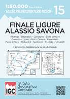 Cover of Carta n. 15 Finale Ligure, Alassio, Savona 1:50.000. Carta dei sentieri e dei rifugi