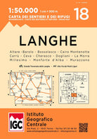 Cover of Carta n. 18 Langhe meridionali 1:50.000. Carta dei sentieri e dei rifugi