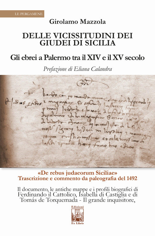 Cover of Delle vicissitudini dei giudei di Sicilia. Gli ebrei a Palermo tra il XIV e il XV secolo