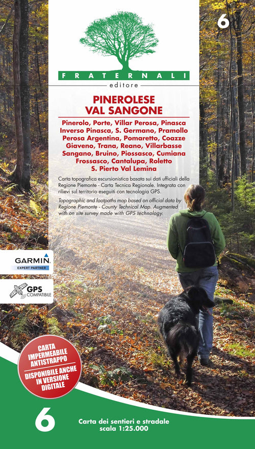 Cover of Carta n. 6. Pinerolese e val Sangone. Carta dei sentieri e stradale 1:25.000