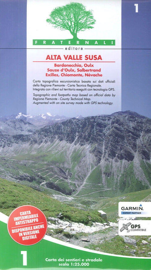 Cover of Carta n. 1. Alta valle Susa. Carta dei sentieri e stradale scala 1:25.000