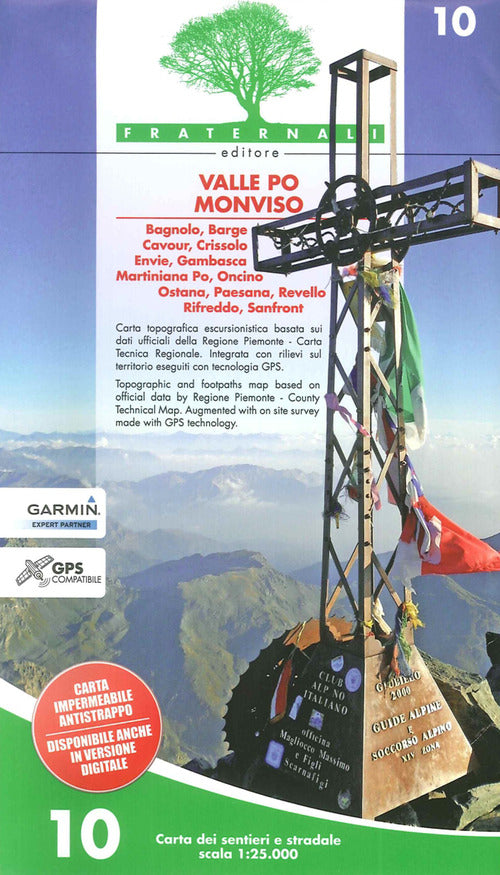 Cover of Carta n. 10. Valle Po, Monviso. Carta dei sentieri e stradale 1:25.000