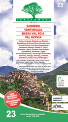Cover of Carta n. 23. Sanremo, Ventimiglia, Bassa Val Roia, Val Nervia. Carta dei sentieri e stradale scala 1:25.000