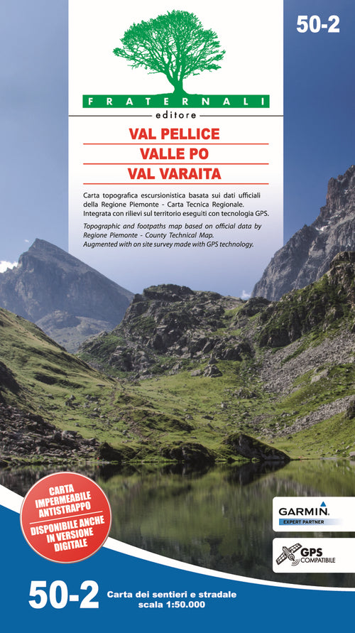 Cover of Carta n. 50.2. Val Pellice, Valle Po, Val Varaita. Carta dei sentieri e stradale scala 1:50.000