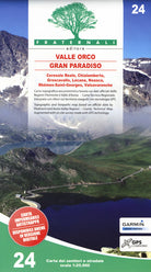 Cover of Carta n. 24. Valle Orco, Gran Paradiso. Carta dei sentieri e stradale 1:25.000. Adatto a GPS