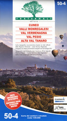 Cover of Carta n. 50-4. Cuneo, Valli Monregalesi, Val Vermegnana, Val Pesio, Alta Val Tanaro. Carta dei sentieri e stradale 1:50.000. Adatto a GPS