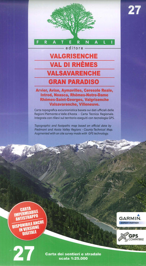 Cover of Carta n. 27. Valgrisenche, Val di Rhêmes, Valsavaranche, Gran Paradiso. 1:25.000