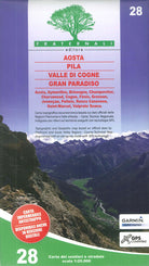Cover of Carta n. 28. Aosta, Pila, Valle di Cogne, Gran Paradiso 1:25.000
