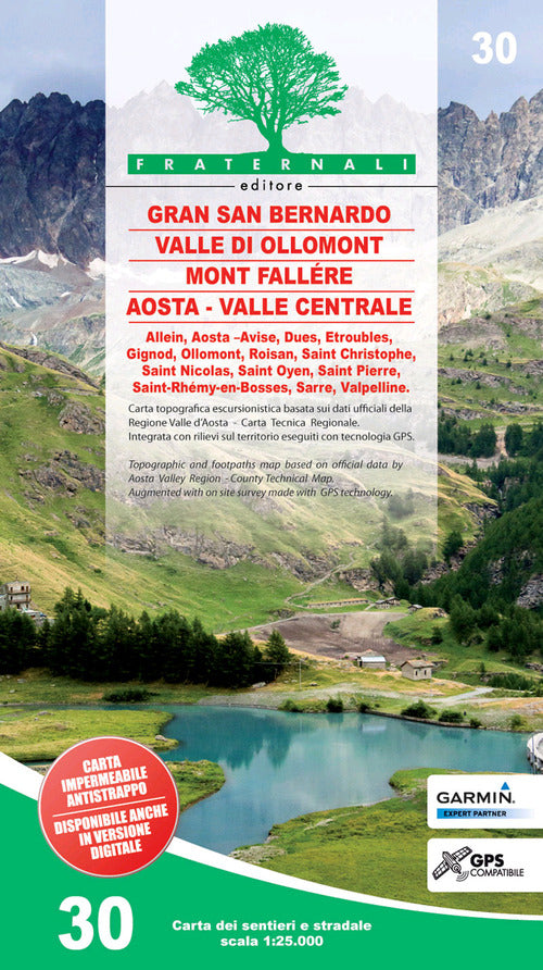 Cover of Carta n. 30. Gran San Bernardo, Valle di Ollomont, Mont Fallére, Aosta 1:25.000
