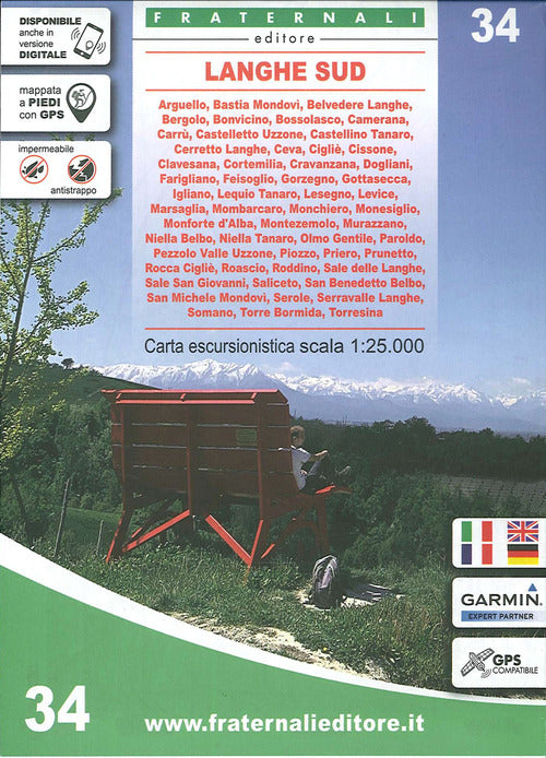 Cover of Carta n. 34. Langhe Sud. Carta escursionistica scala 1:25.000