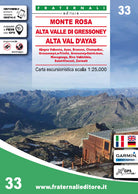 Cover of Carta n. 33. Monte Rosa, Alta Valle di Gressoney, Alta Val d'Ayas. Carta escursionistica 1:25.000