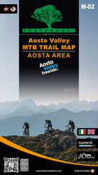 Cover of Aosta Valley. Aosta area. MTB trail map. Ediz. italiana e inglese