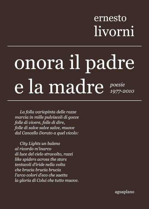 Cover of Onora il padre e la madre. Poesie (1977-2010)