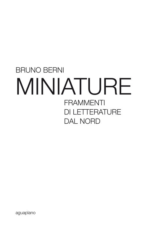 Cover of Miniature. Frammenti di letterature dal Nord