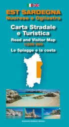 Cover of Est Sardegna nuorese e ogliastra. Carta stradale e turistica. Le spiagge e la costa 1:200.000