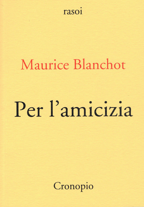 Cover of Per l'amicizia