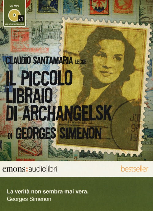 Cover of piccolo libraio di Archangelsk letto da Claudio Santamaria. Audiolibro. CD Audio formato MP3