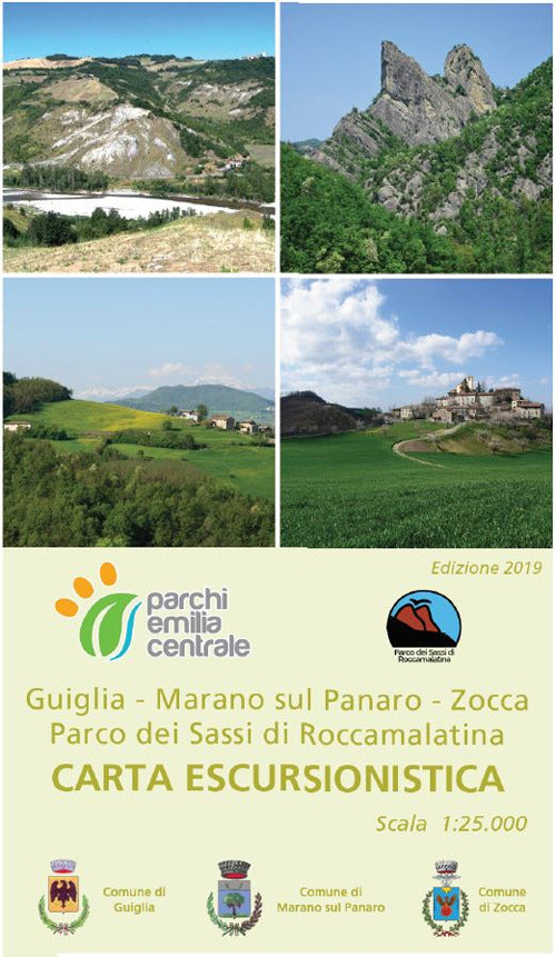 Cover of Carta escursionistica Guiglia, Marano sul Panaro, Zocca. Parco dei Sassi di Roccamalatina. Scala 1:25.000