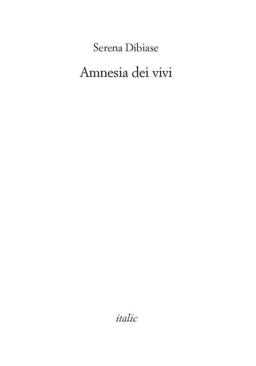 Cover of Amnesia dei vivi