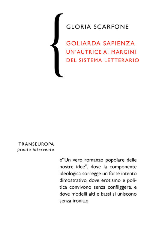 Cover of Goliarda Sapienza. Un'autrice ai margini del sistema letterario