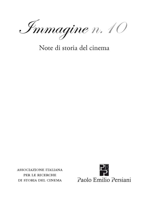Cover of Immagine. Note di storia del cinema