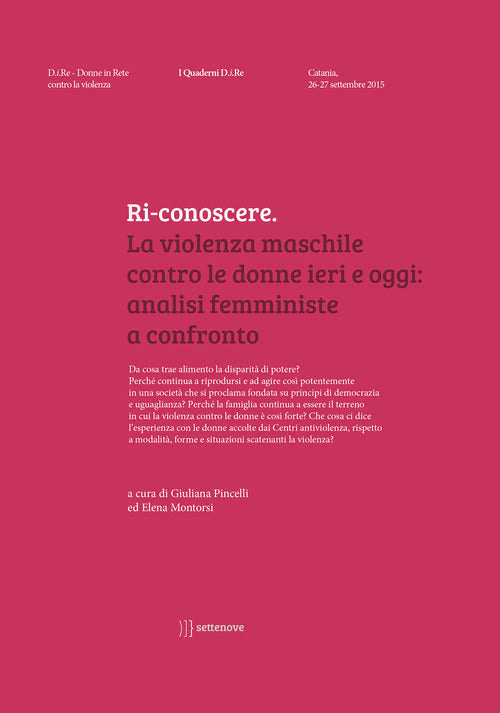 Cover of Ri-conoscere. La violenza maschile contro le donne ieri e oggi: analisi femministe a confronto