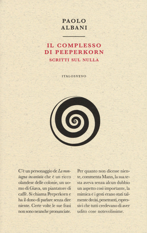 Cover of complesso di Peeperkorn. Scritti sul nulla