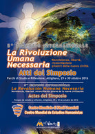 Cover of rivoluzione umana necessaria. Nonviolenza, libertà, riconciliazione, pilastri della nuova civiltà. Atti del 5° Simposio internazionale Centro Mondiale Studi Umanisti (Attigliano, 29-30 ottobre 2016). Ediz. italiana e spagnola