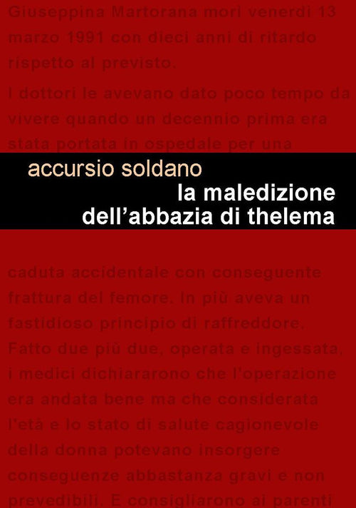 Cover of maledizione dell'abbazia di Thelema